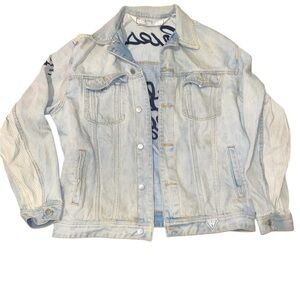 Vintage Guess Light Blue Unisex Denim Jacket Size Large and Vintage Crewneck